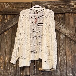 White Open-Knit Women's Sweater